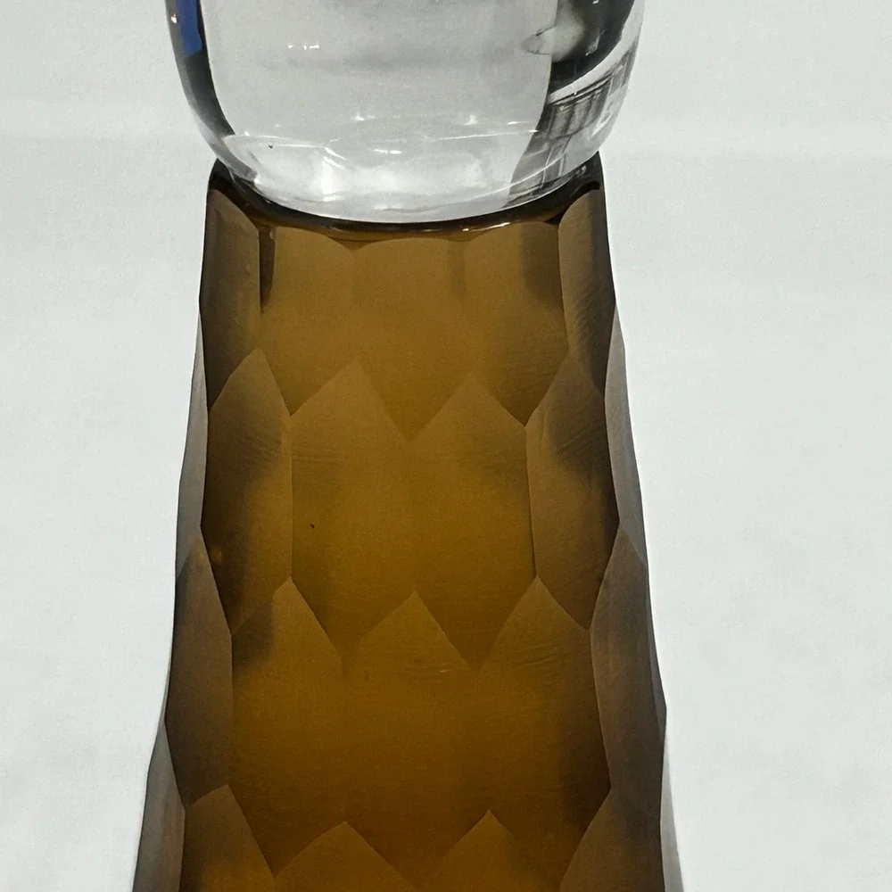 ARTLAND PRESCOTT HONEYCOMB STEM CHAMPAGNE FLUTES Brutalist Frosted glass MCM